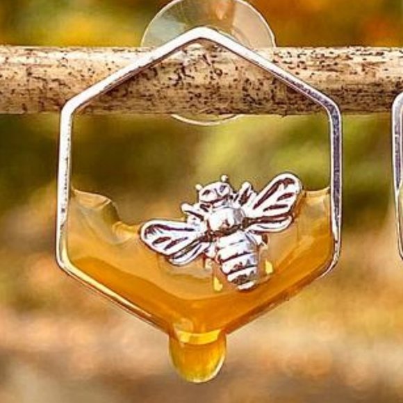 NWT Silver Bee Honeybee Honey earrings Pierced - Picture 3 of 3